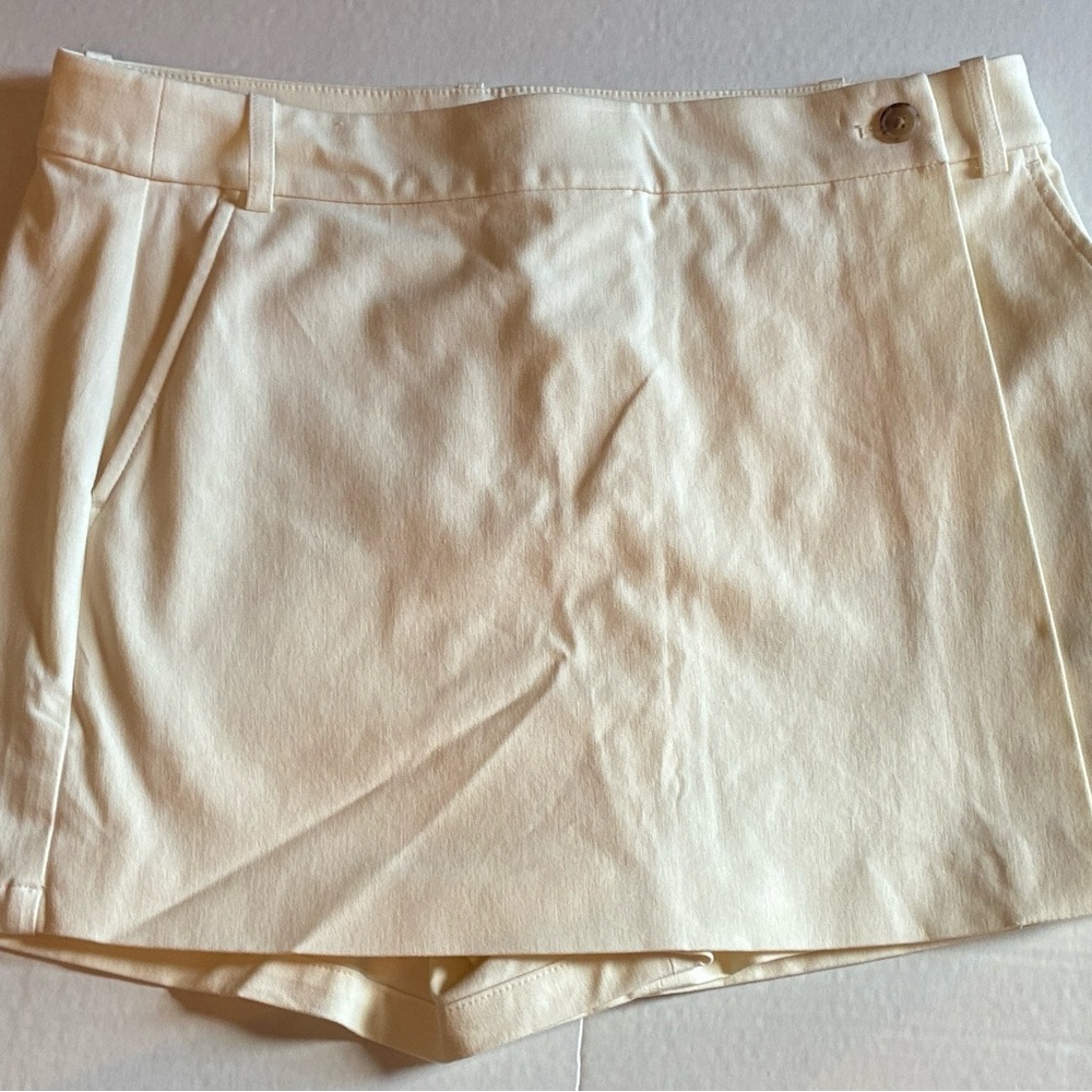 J. Crew Cream Skort with Front Button‎ Detail